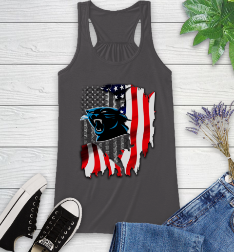 Carolina Panthers NFL Football American Flag Racerback Tank 11