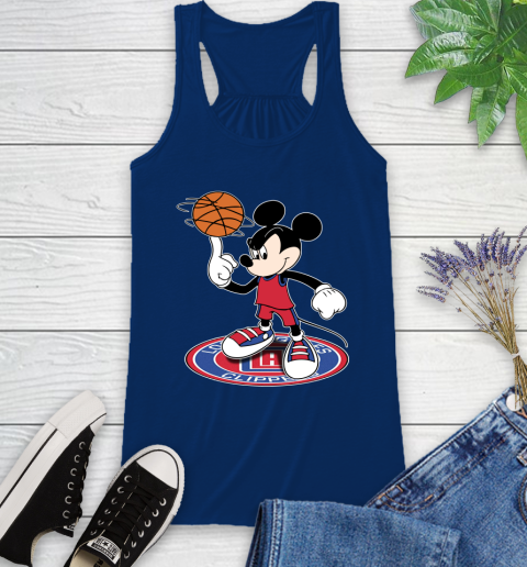 NBA Basketball LA Clippers Cheerful Mickey Disney Shirt Racerback Tank 8