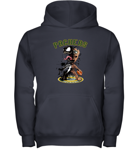 NFL Green Bay Packers Football Venom Groot Guardians Of The Galaxy x7DNjQrwvpK youth hoodie 43 95 151514 front navy