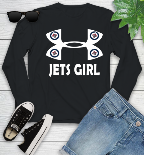 NHL Winnipeg Jets Girl Under Armour Hockey Sports Youth Long Sleeve