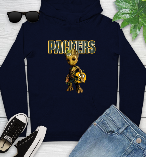 Green Bay Packers NFL Football Groot Marvel Guardians Of The Galaxy Youth Hoodie 4