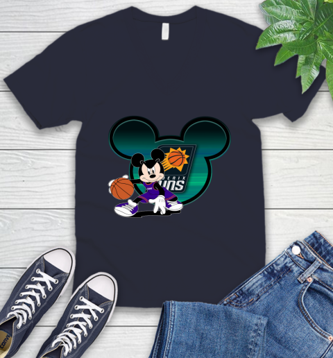 NBA Phoenix Suns Mickey Mouse Disney Basketball V-Neck T-Shirt 3