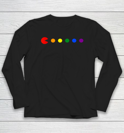 Video Game Rainbow Polka Dot Gay Pride Month LGBTQ Ally Long Sleeve T-Shirt