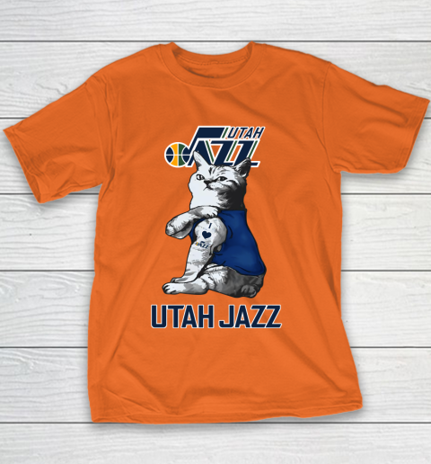 NBA Basketball My Cat Loves Utah Jazz Youth T-Shirt 4