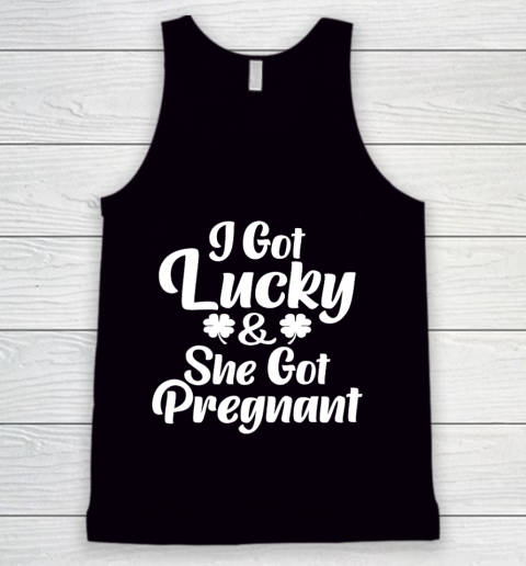 St Patrick Day Lucky Couple Pregnancy Announcement Green Tank Top