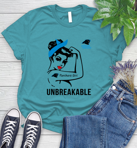 NFL Carolina Panthers Girl Unbreakable Football Sports Women's T-Shirt 11