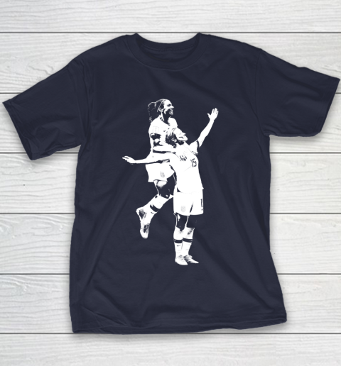 Megan Rapinoe and Alex Morgan Victory Pose  The White Stencil Youth T-Shirt 10
