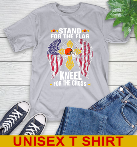 NFL Football Cleveland Browns Stand For Flag Kneel For The Cross Shirt T-Shirt 5