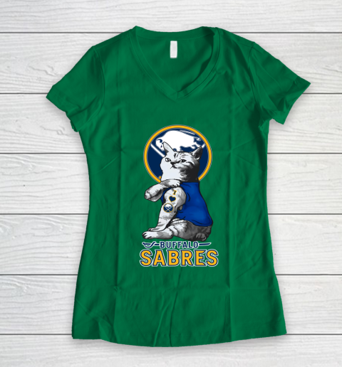 NHL My Cat Loves Buffalo Sabres Hockey Women's V-Neck T-Shirt 3