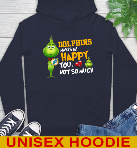 NFL Miami Dolphins Makes Me Happy You Not So Much Grinch Football Sports Hoodie 3