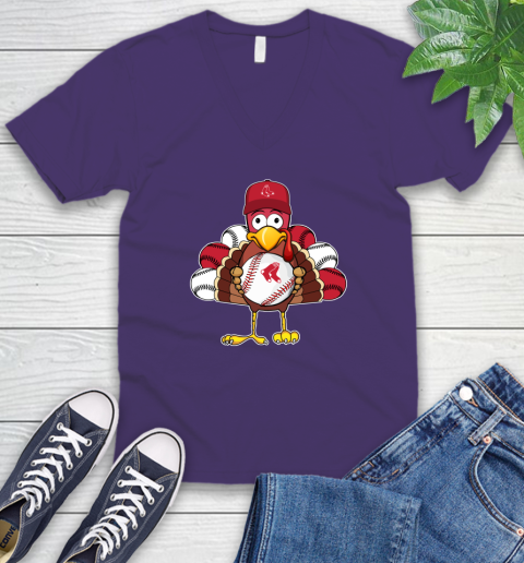Boston Red Sox Turkey thanksgiving V-Neck T-Shirt 10