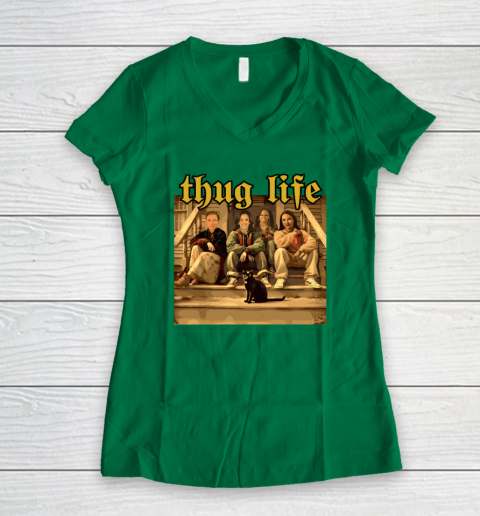Thug Life Kamala Harris 2024 Feminist  Vote Blue Election Women's V-Neck T-Shirt 3