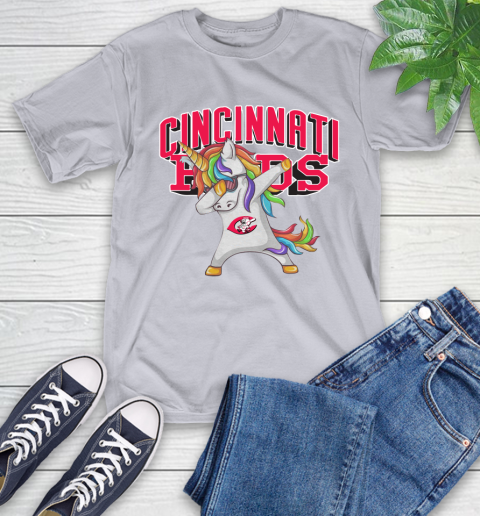 Cincinnati Reds MLB Baseball Funny Unicorn Dabbing Sports T-Shirt 18