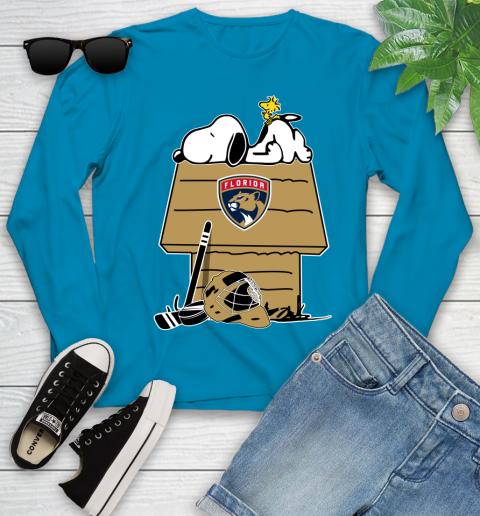 Florida Panthers NHL Hockey Snoopy Woodstock The Peanuts Movie Youth Long Sleeve 7