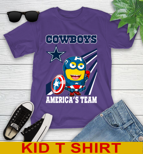 NFL Football Dallas Cowboys Captain America Marvel Avengers Minion Shirt Youth T-Shirt 3