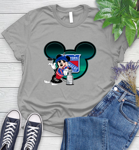 NHL New York Rangers Stanley Cup Mickey Mouse Disney Hockey T Shirt Women's T-Shirt 10