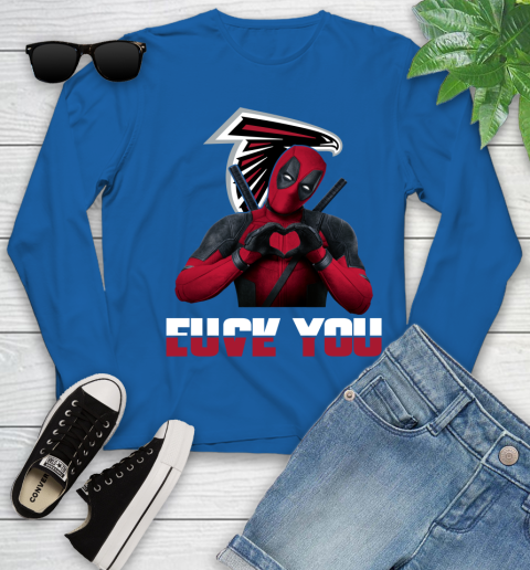 NHL Atlanta Falcons Deadpool Love You Fuck You Football Sports Youth Long Sleeve 10