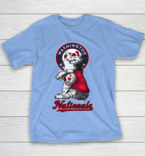 MLB Baseball My Cat Loves Washington Nationals Youth T-Shirt 8