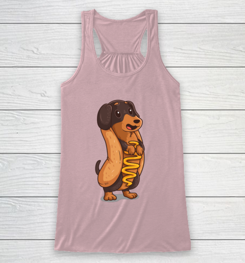 Wiener Dog Hotdog Bun Dachshund Funny Foodie Gift Hot Dog Racerback Tank 5