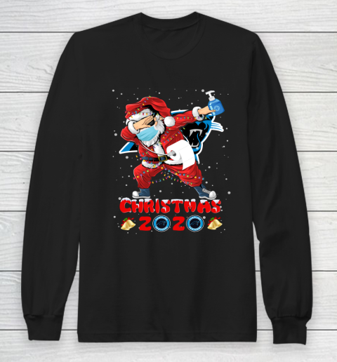 Carolina Panthers Funny Santa Claus Dabbing Christmas 2020 NFL Long Sleeve T-Shirt