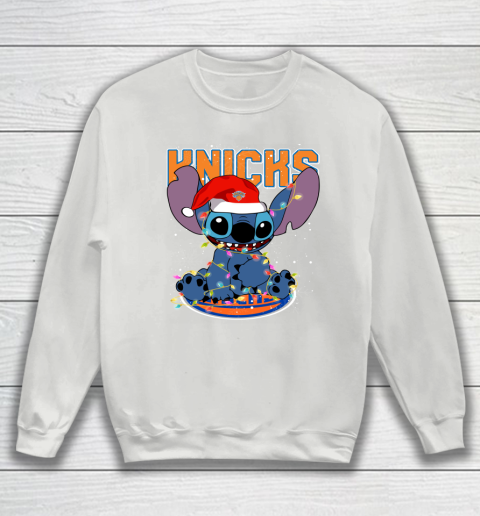New York Knicks NBA noel stitch Basketball Christmas Sweatshirt 3
