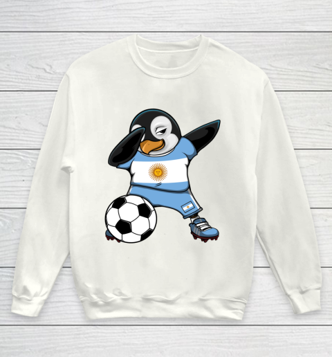Dabbing Penguin Argentina Soccer Fans Jersey Football Lovers Youth Sweatshirt