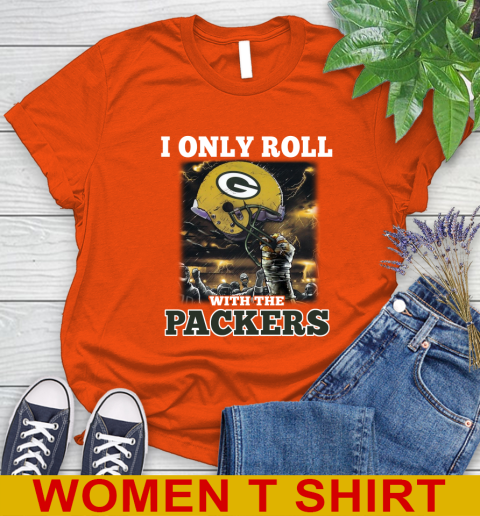 Green Bay Packers NFL Football I Only Roll With My Team Sports Women's T-Shirt - Image 4