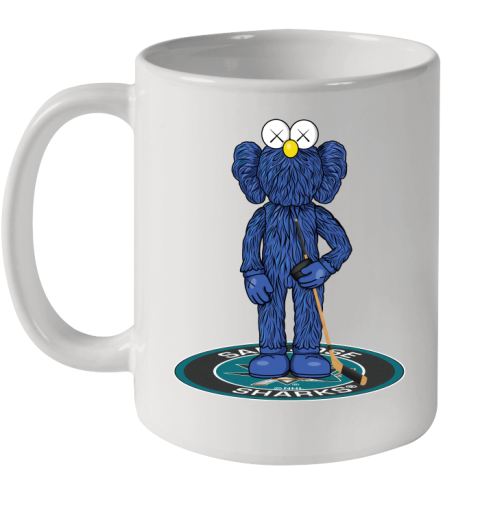 NHL Hockey San Jose Sharks Kaws Bff Blue Figure Shirt Ceramic Mug 11oz