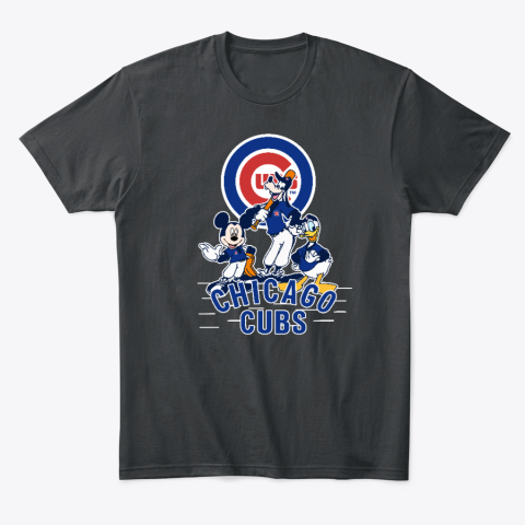 qowo chicago cubs mickey mouse donald duck goofy classic t shirt 2 front black