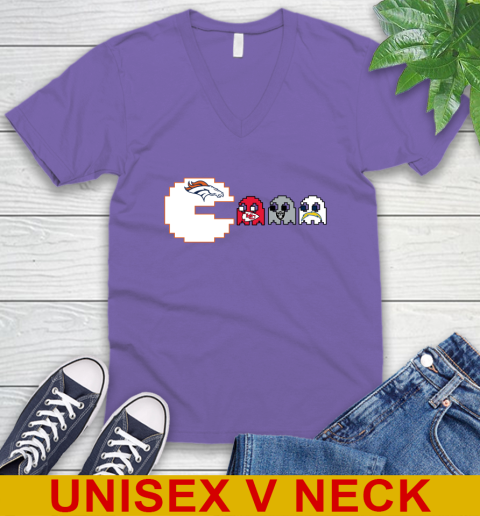 Denver Broncos NFL Football Pac Man Champion V-Neck T-Shirt 9