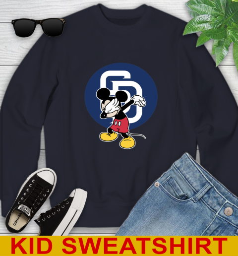San Diego Padres MLB Baseball Dabbing Mickey Disney Sports Youth Sweatshirt 3