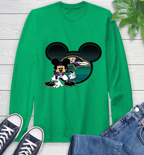 NFL Baltimore Ravens Mickey Mouse Disney Football T Shirt Long Sleeve T-Shirt 7