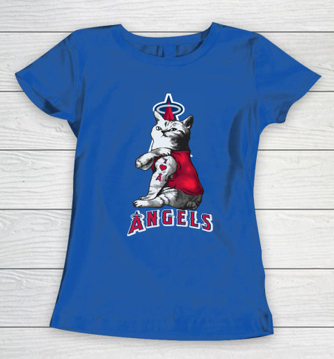 MLB Baseball My Cat Loves Los Angeles Angels Women's T-Shirt 8
