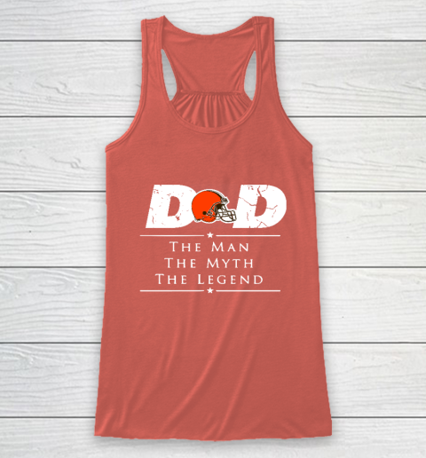 Cleveland Browns NFL Football Dad The Man The Myth The Legend Racerback Tank - Image 4