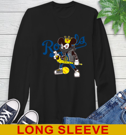 Kansas City Royals MLB Baseball Mickey Peace Sign Sports Long Sleeve T-Shirt 2