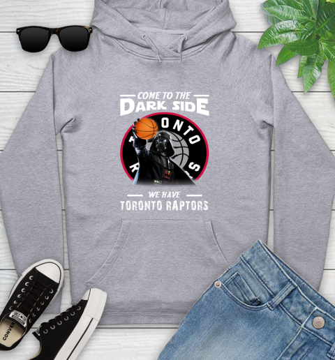 NBA Come To The Dark Side We Have Toronto Raptors Star Wars Darth Vader Basketball Youth Hoodie 6