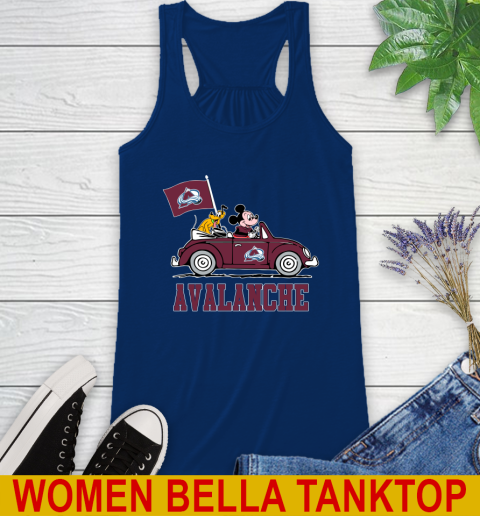 NHL Hockey Colorado Avalanche Pluto Mickey Driving Disney Shirt Racerback Tank 9
