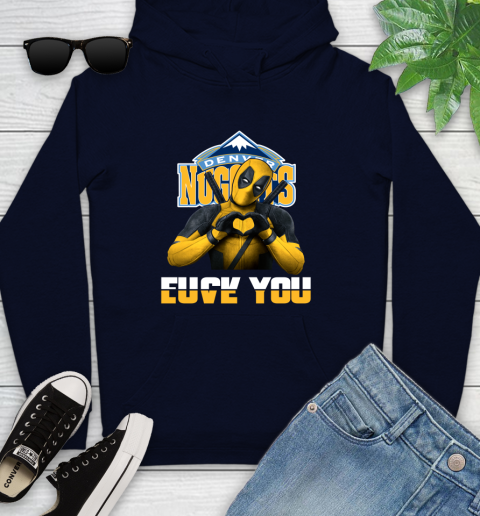NBA Denver Nuggets Deadpool Love You Fuck You Basketball Sports Youth Hoodie 3