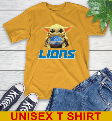 NFL Football Detroit Lions Baby Yoda Star Wars Shirt T-Shirt 3