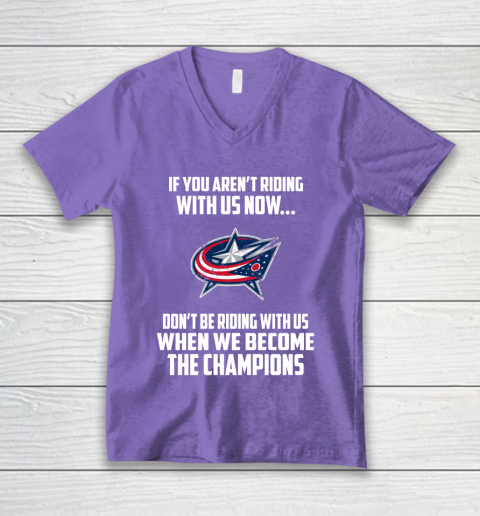 NHL Columbus Blue Jackets Hockey We Become The Champions V-Neck T-Shirt 8