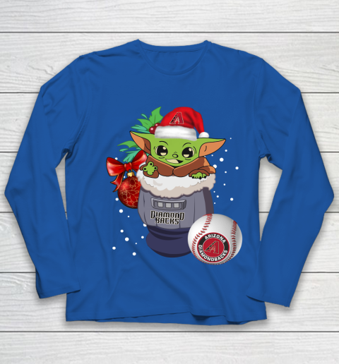 Arizona Diamondbacks Christmas Baby Yoda Star Wars Funny Happy MLB Youth Long Sleeve 9