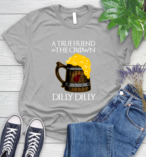 NBA Miami Heat A True Friend Of The Crown Game Of Thrones Beer Dilly Dilly Basketball Women's T-Shirt 5