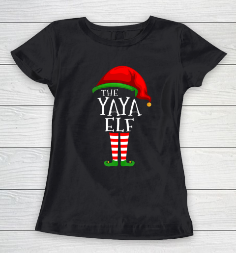 Yaya Elf Family Matching Group Christmas Gift Funny Women's T-Shirt