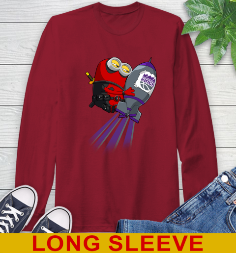 NBA Basketball Sacramento Kings Deadpool Minion Marvel Shirt Long Sleeve T-Shirt 9