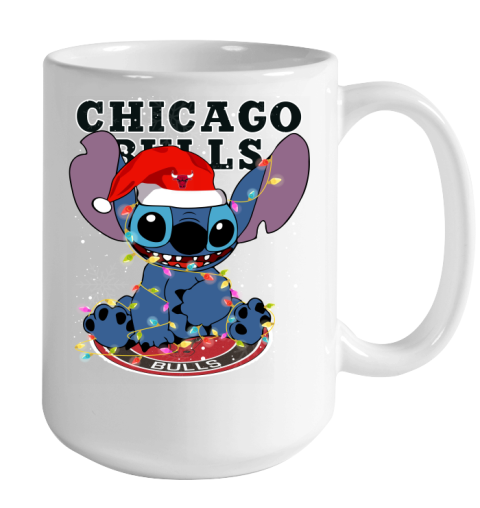 Chicago Bulls NBA noel stitch Basketball Christmas Color Changing Mug 15oz 2