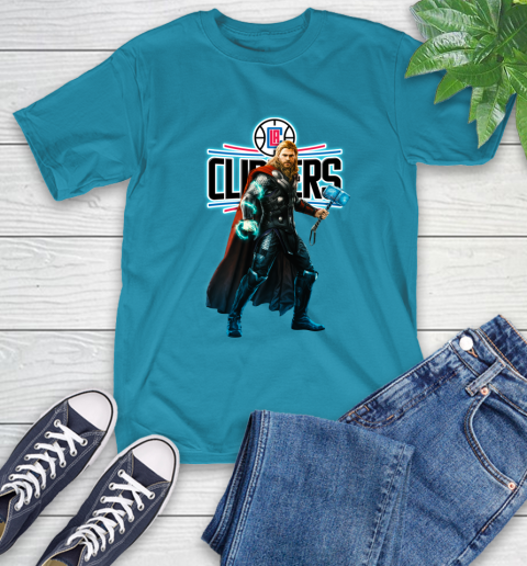NBA Thor Avengers Endgame Basketball Los Angeles Clippers T-Shirt 8