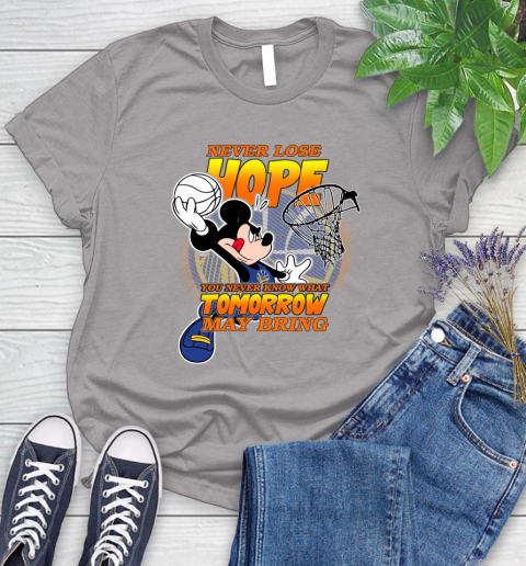 Golden State Warriors NBA Basketball Mickey Disney Never Lose Hope Women's T-Shirt 5