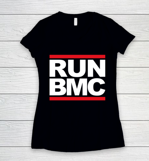 Run BMC Bike Cycling Life Funny Women's V-Neck T-Shirt
