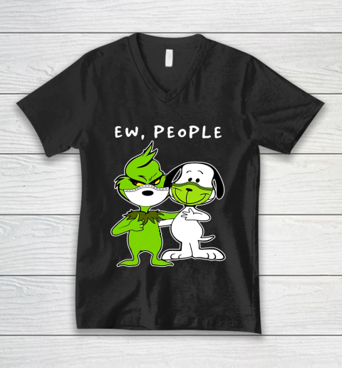 Ew People Snoopy And Grinch V-Neck T-Shirt