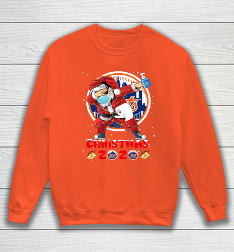 New York Mets Funny Santa Claus Dabbing Christmas 2020 MLB Sweatshirt 3